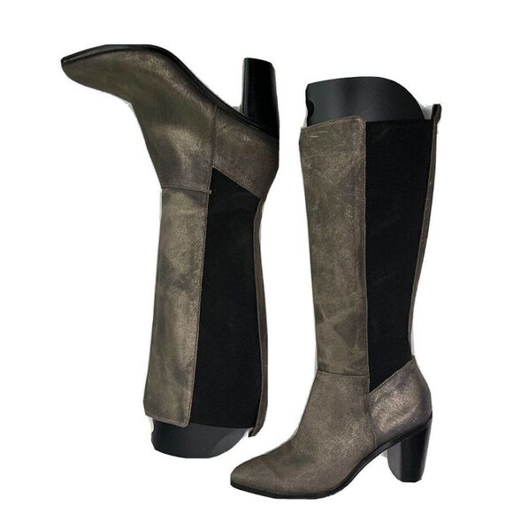 Corso Como Huey Dusted Metallic Leather Boot Size 8.5 US Gunmetal Dusted Chain - Picture 10 of 17